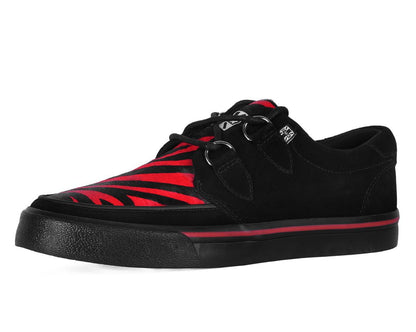A3400 Black &Red Zebra Suede Creeper Sneaker - T.U.K. Shoes