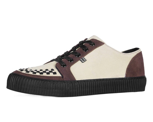 A3431 Tan & Brown Suede Lace-Up Creeper Sneaker - T.U.K. Shoes