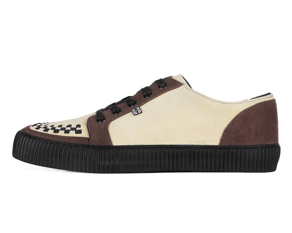 A3431 Tan & Brown Suede Lace-Up Creeper Sneaker - T.U.K. Shoes