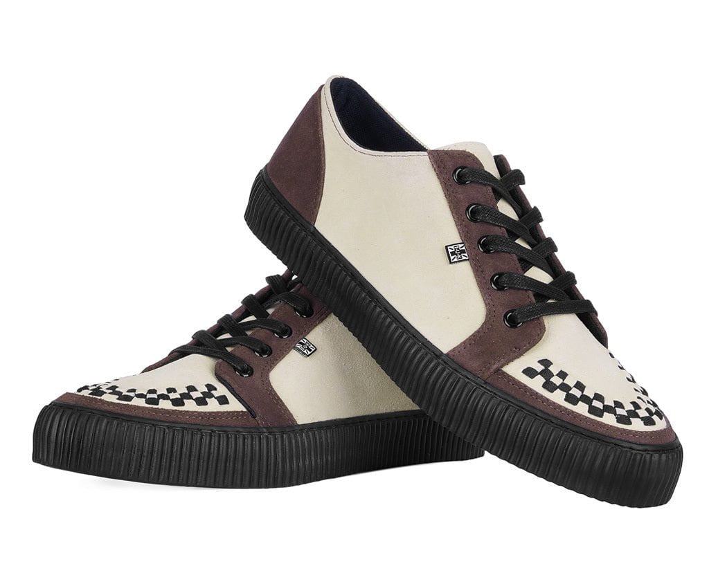 A3431 Tan & Brown Suede Lace-Up Creeper Sneaker - T.U.K. Shoes