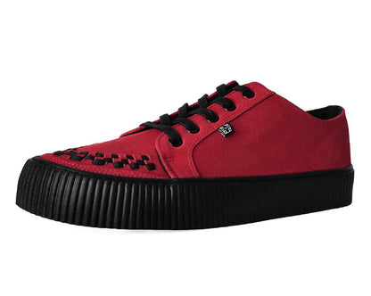 A3316 Red Suede Lace-Up Creeper Sneaker - T.U.K. Shoes