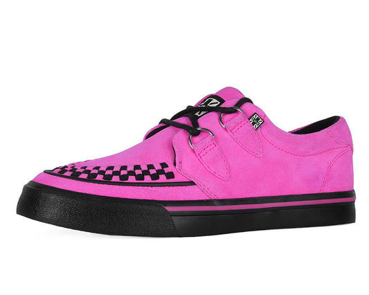 A3398 Neon Pink Suede Creeper Sneaker - T.U.K. Shoes
