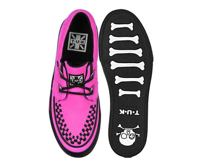 A3398 Neon Pink Suede Creeper Sneaker - T.U.K. Shoes