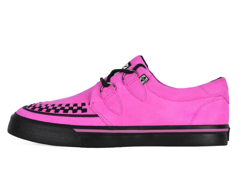 A3398 Neon Pink Suede Creeper Sneaker - T.U.K. Shoes