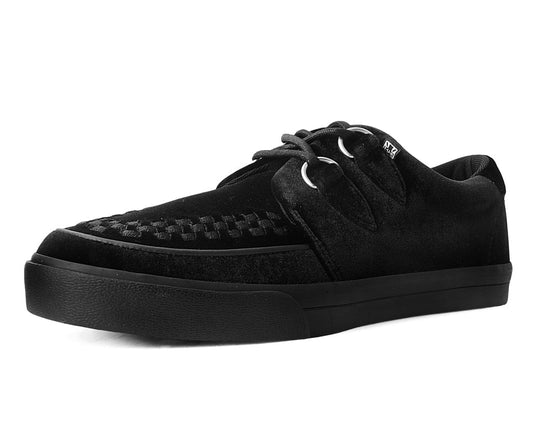 A9983 Black Velvet D-Ring Interlace Sneaker - T.U.K. Shoes