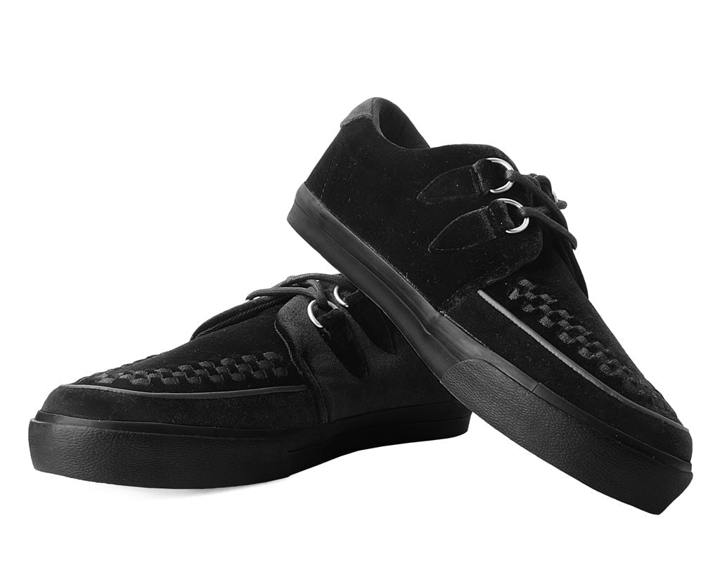 A9983 Black Velvet D-Ring Interlace Sneaker - T.U.K. Shoes