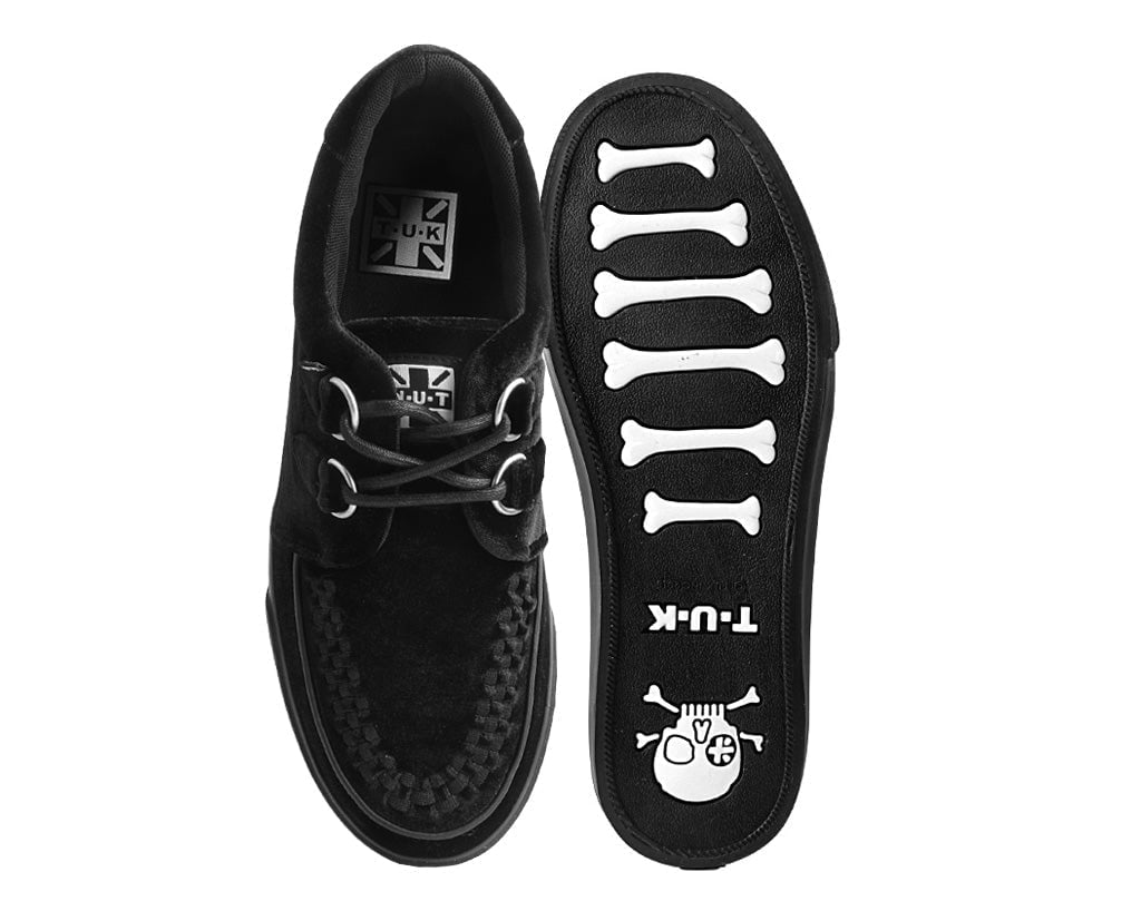A9983 Black Velvet D-Ring Interlace Sneaker - T.U.K. Shoes
