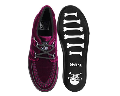 A3280 Burgundy Velvet D-Ring Interlace Sneaker - T.U.K. Shoes