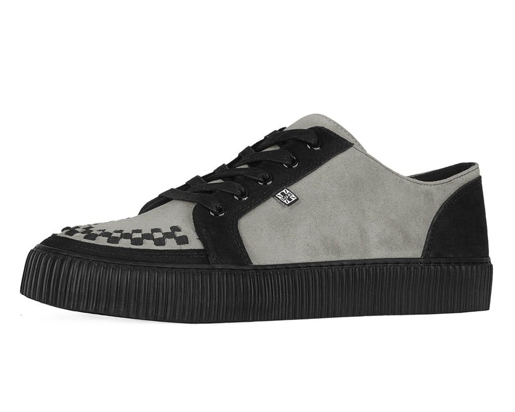 A3401 Black & Grey Suede Lace-Up Creeper Sneaker - T.U.K. Shoes