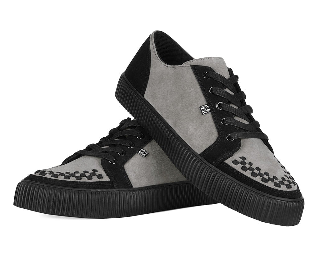 A3401 Black & Grey Suede Lace-Up Creeper Sneaker - T.U.K. Shoes