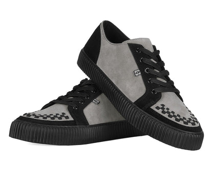 A3401 Black & Grey Suede Lace-Up Creeper Sneaker - T.U.K. Shoes