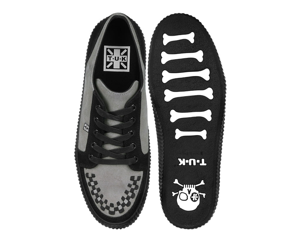 A3401 Black & Grey Suede Lace-Up Creeper Sneaker - T.U.K. Shoes
