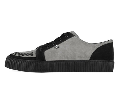 A3401 Black & Grey Suede Lace-Up Creeper Sneaker - T.U.K. Shoes