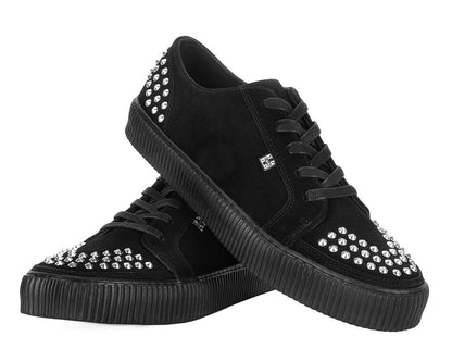 A3353 Black Suede Studded Creeper Sneaker - T.U.K. Shoes