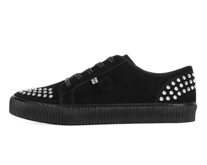 A3353 Black Suede Studded Creeper Sneaker - T.U.K. Shoes