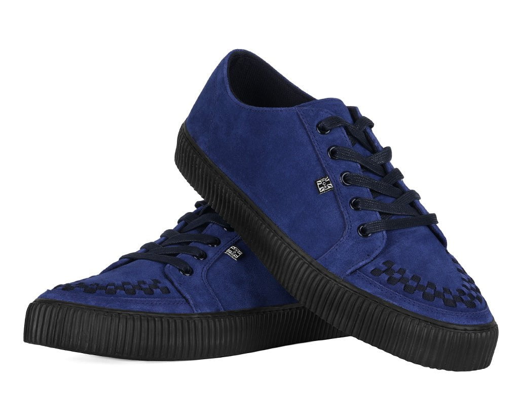 A3402 Navy Suede Lace-Up Creeper Sneaker - T.U.K. Shoes