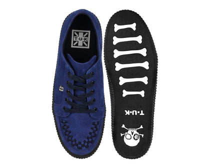 A3402 Navy Suede Lace-Up Creeper Sneaker - T.U.K. Shoes