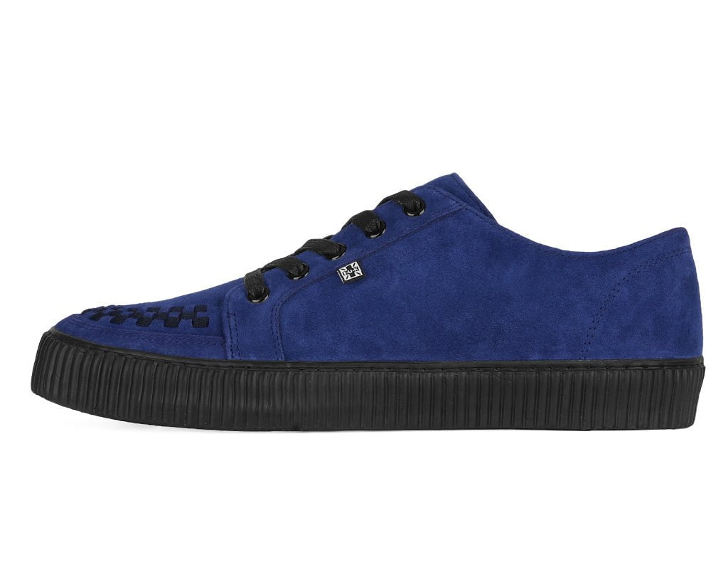 A3402 Navy Suede Lace-Up Creeper Sneaker - T.U.K. Shoes