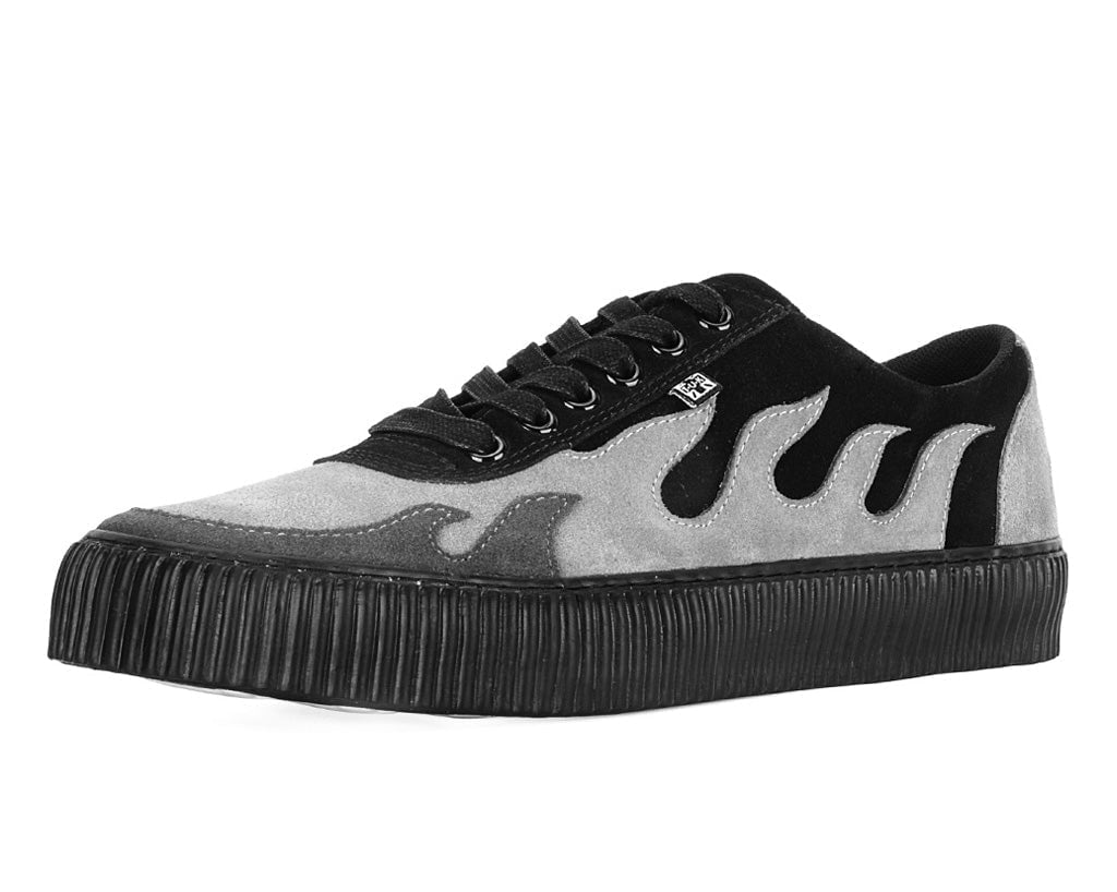 A3350 Black & Grey Suede Flame Creeper Sneaker - T.U.K. Shoes