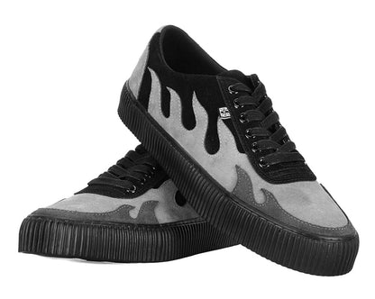 A3350 Black & Grey Suede Flame Creeper Sneaker - T.U.K. Shoes