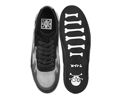 A3350 Black & Grey Suede Flame Creeper Sneaker - T.U.K. Shoes
