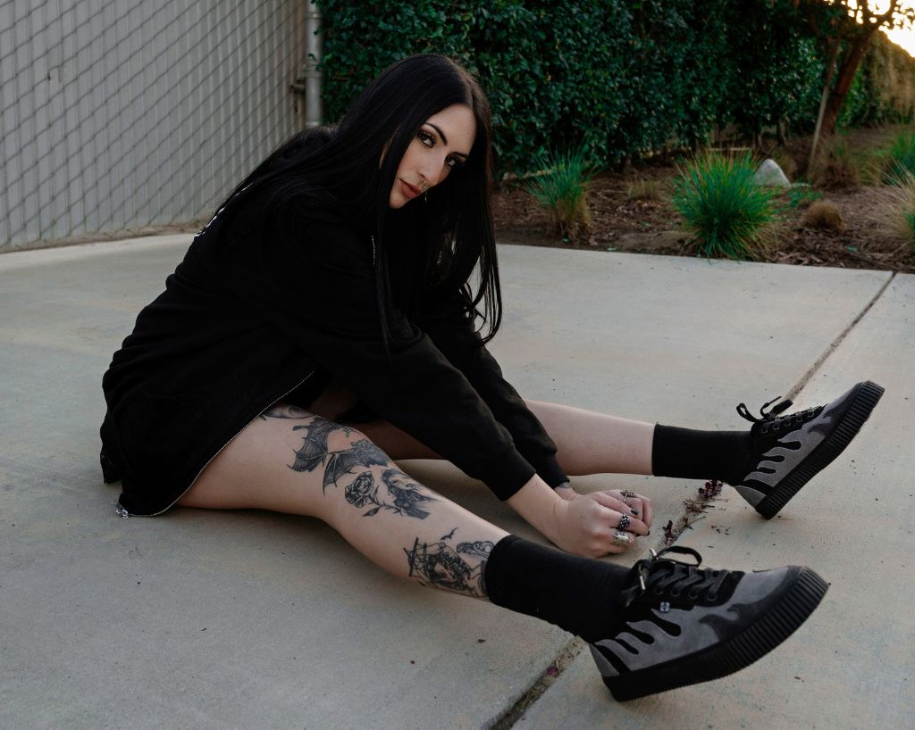 A3350 Black & Grey Suede Flame Creeper Sneaker - T.U.K. Shoes