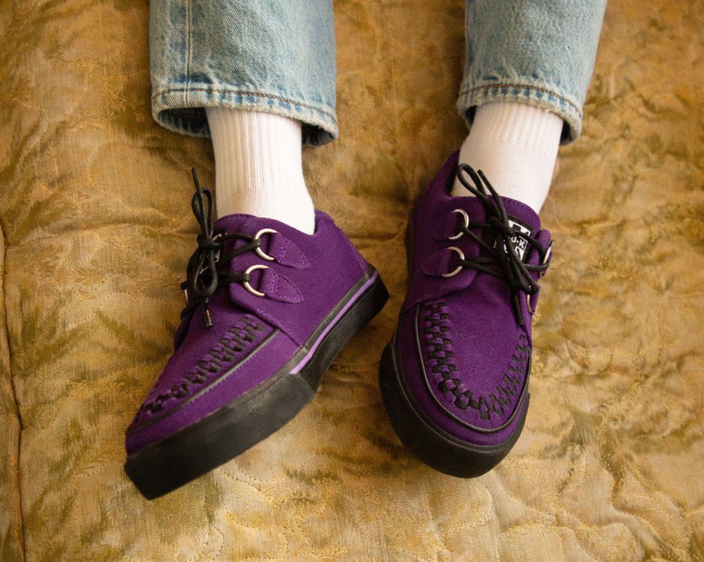 A3034 Purple Suede Sneaker - T.U.K. Shoes