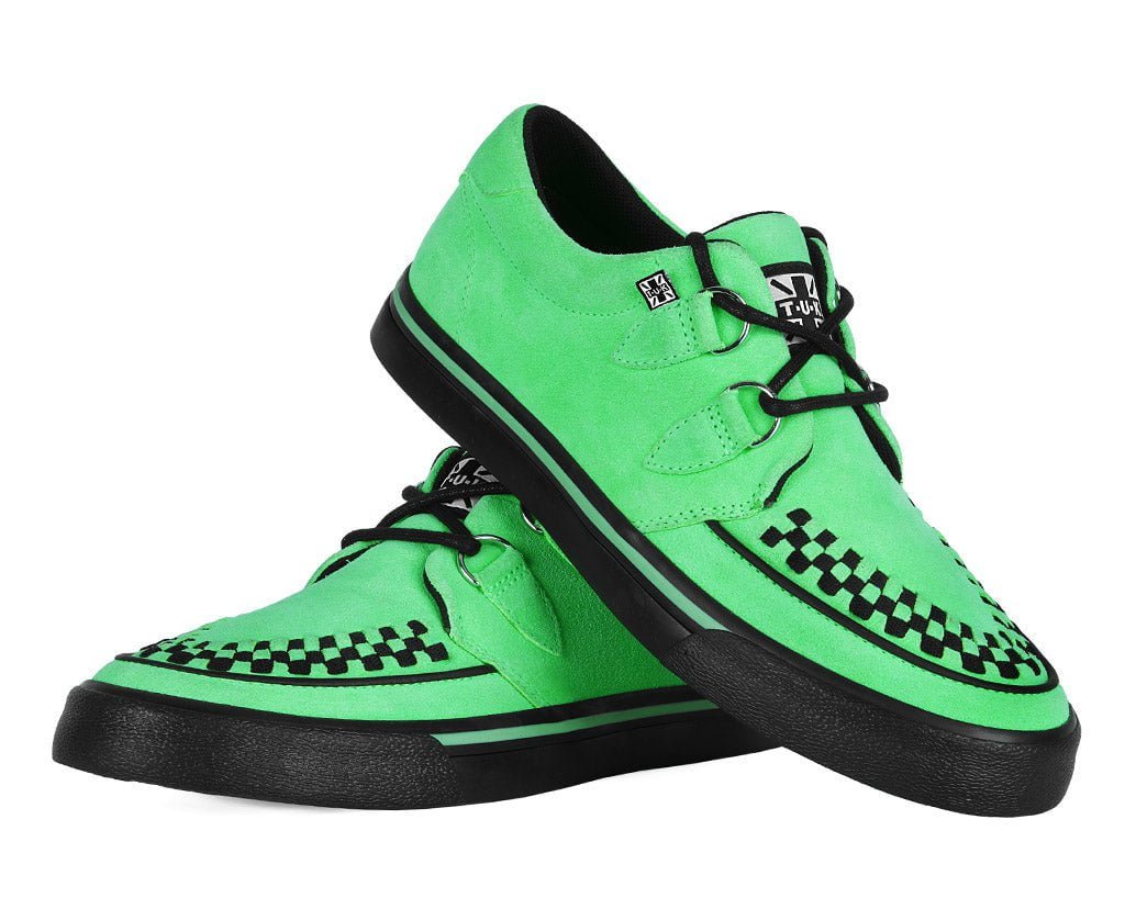 A3397 Neon Green Suede Creeper Sneaker - T.U.K. Shoes