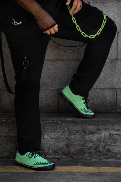 A3397 Neon Green Suede Creeper Sneaker - T.U.K. Shoes