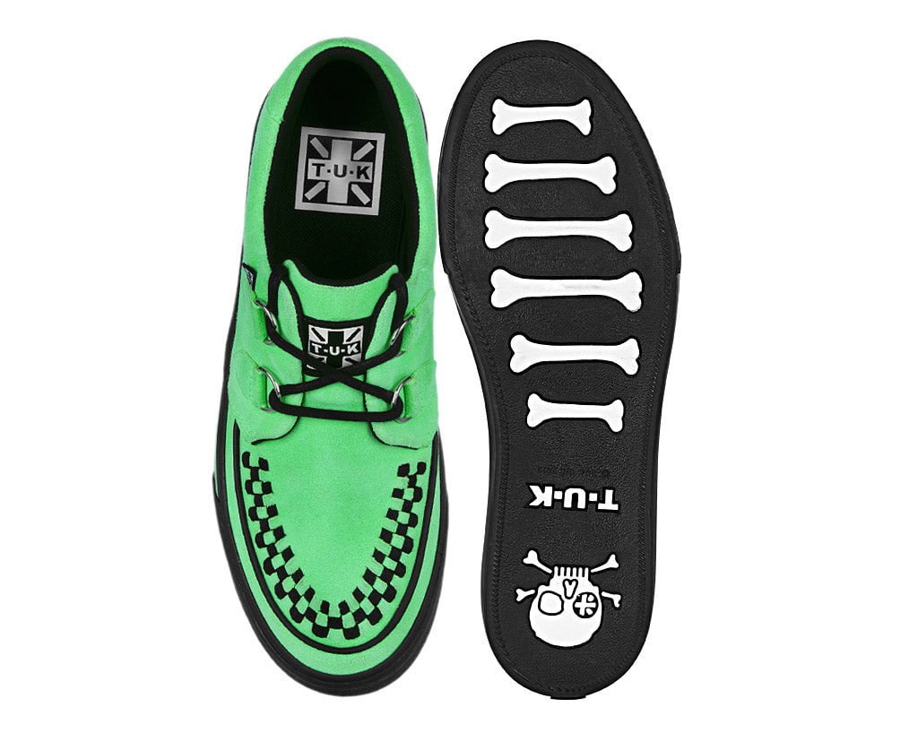A3397 Neon Green Suede Creeper Sneaker - T.U.K. Shoes