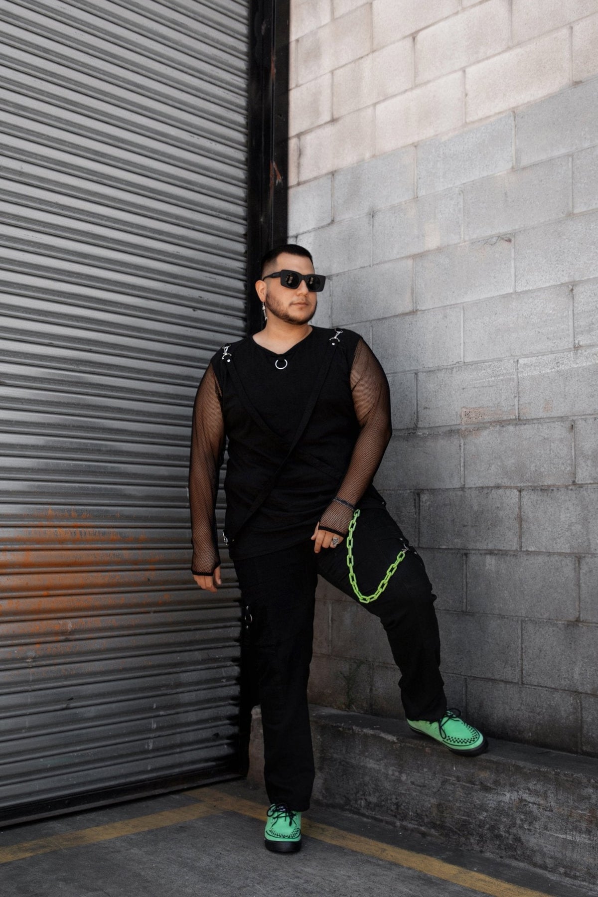 A3397 Neon Green Suede Creeper Sneaker - T.U.K. Shoes