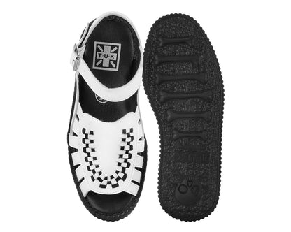 V3359L White Leather Interlace Viva Mondo Sandal - T.U.K. Shoes