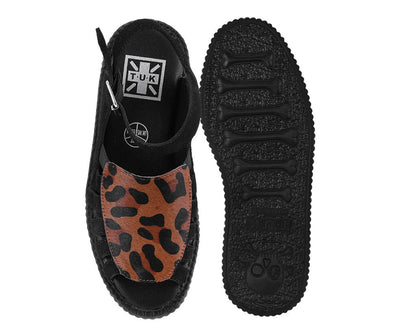 V3463L Black Suede Leopard Front Viva Mondo Sandal - T.U.K. Shoes