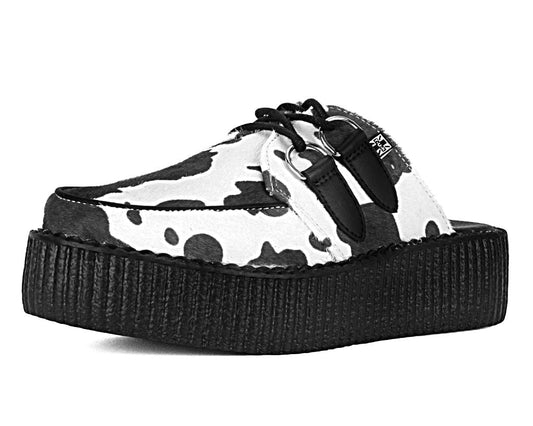 V3357L Cow Print Creeper Mule - T.U.K. Shoes
