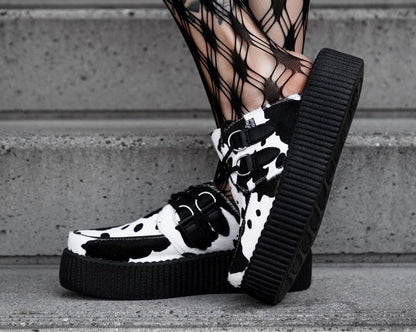 V3357L Cow Print Creeper Mule - T.U.K. Shoes