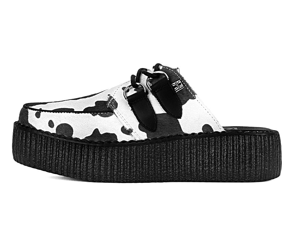 V3357L Cow Print Creeper Mule - T.U.K. Shoes