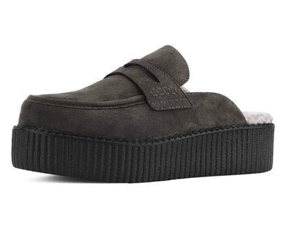V3443 Brown Plush Lined Creeper Mule - T.U.K. Shoes