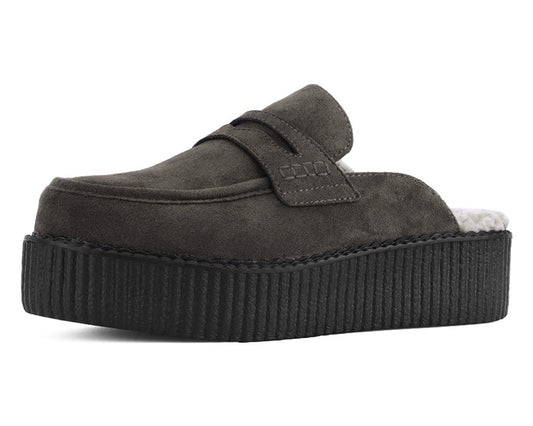 V3443 Brown Plush Lined Creeper Mule - T.U.K. Shoes
