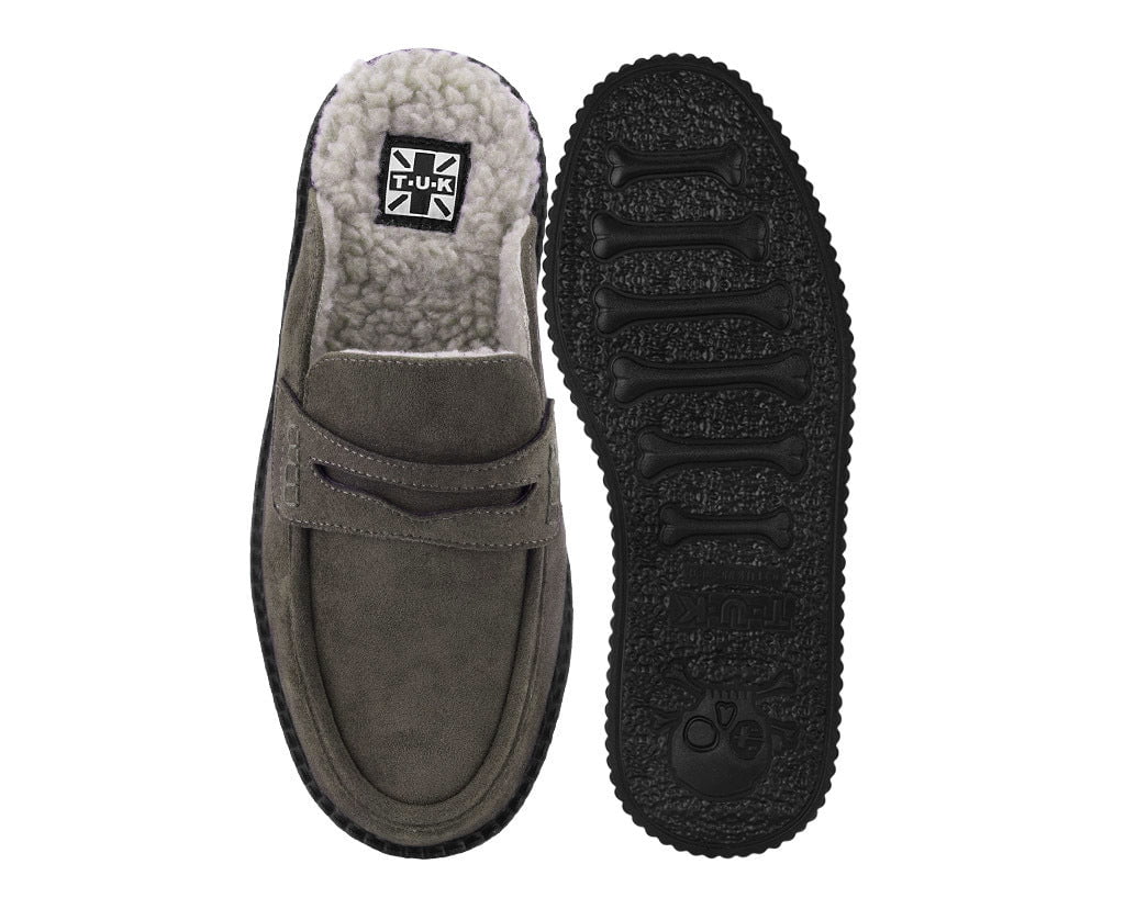 V3443 Brown Plush Lined Creeper Mule - T.U.K. Shoes