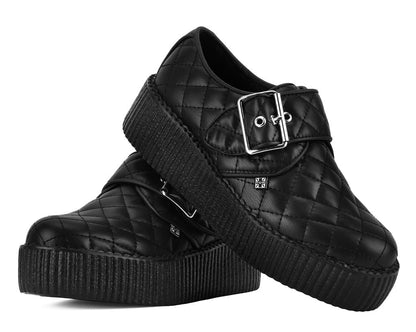 V3301 Black TUKskin Quilted Buckle Viva Mondo Creeper - T.U.K. Shoes