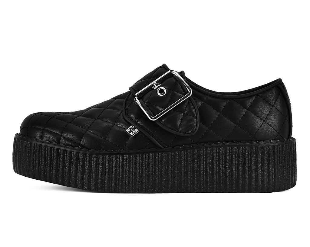 V3301 Black TUKskin Quilted Buckle Viva Mondo Creeper - T.U.K. Shoes