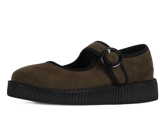 F3426L Brown Faux Suede Viva Low Mary Jane - T.U.K. Shoes