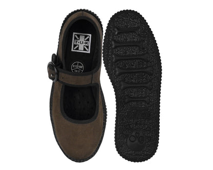 F3426L Brown Faux Suede Viva Low Mary Jane - T.U.K. Shoes