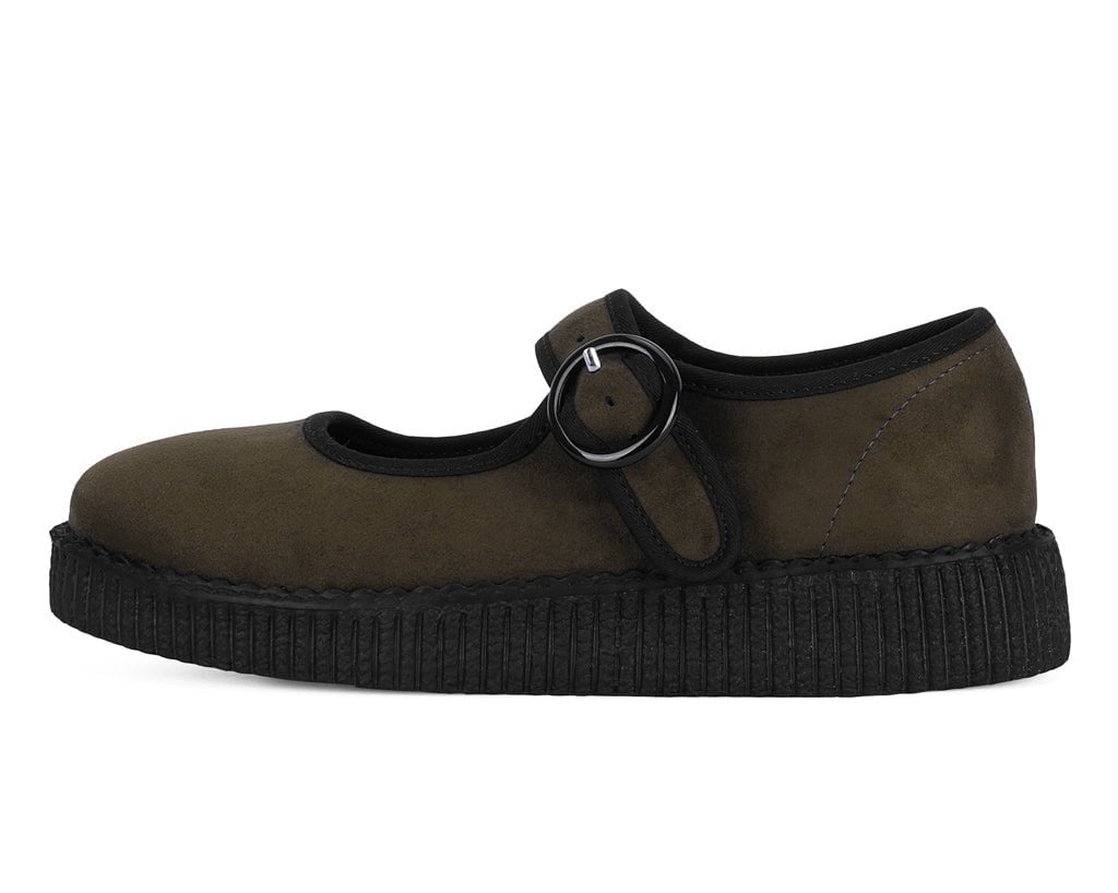 F3426L Brown Faux Suede Viva Low Mary Jane - T.U.K. Shoes