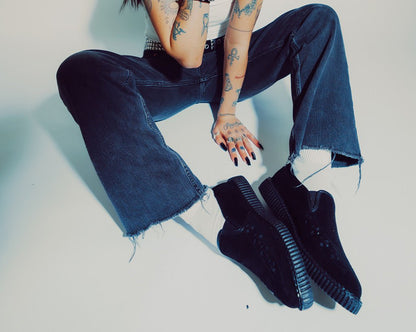 A3205 Black Slip-On Creeper - T.U.K. Shoes