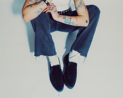 A3205 Black Slip-On Creeper - T.U.K. Shoes