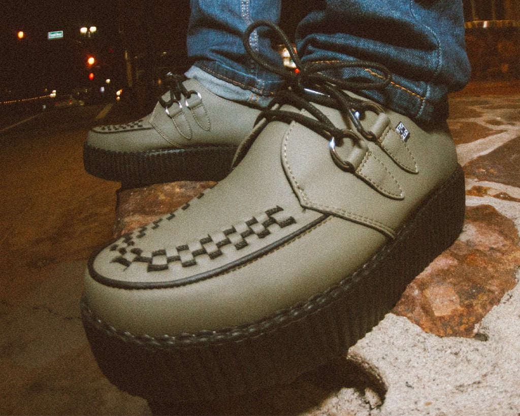 V3108 Murky Green TUKskin™ Viva Mondo Creeper - T.U.K. Shoes