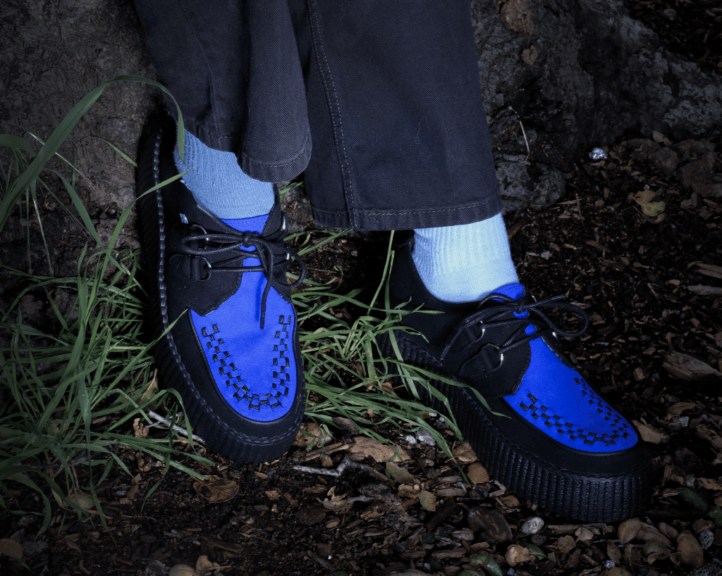 V3182 Black & Cobalt Blue Viva Mondo Creeper - T.U.K. Shoes
