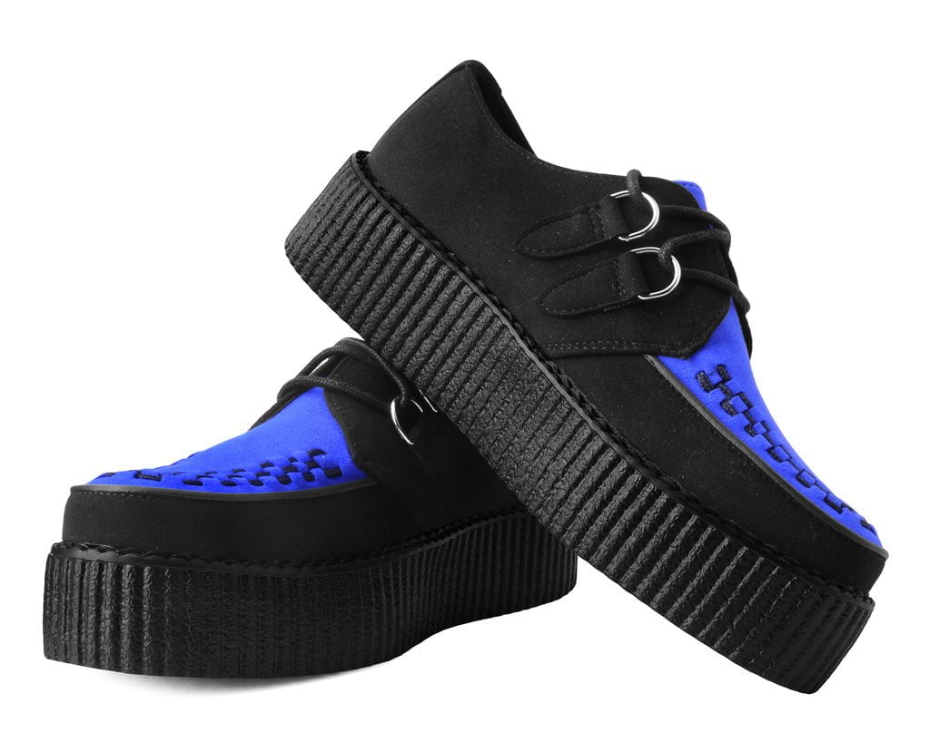 V3182 Black & Cobalt Blue Viva Mondo Creeper - T.U.K. Shoes