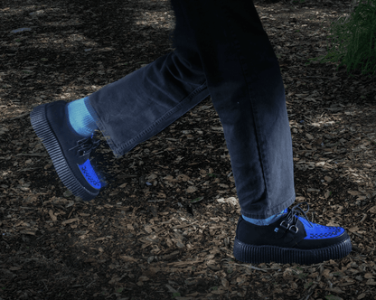 V3182 Black & Cobalt Blue Viva Mondo Creeper - T.U.K. Shoes